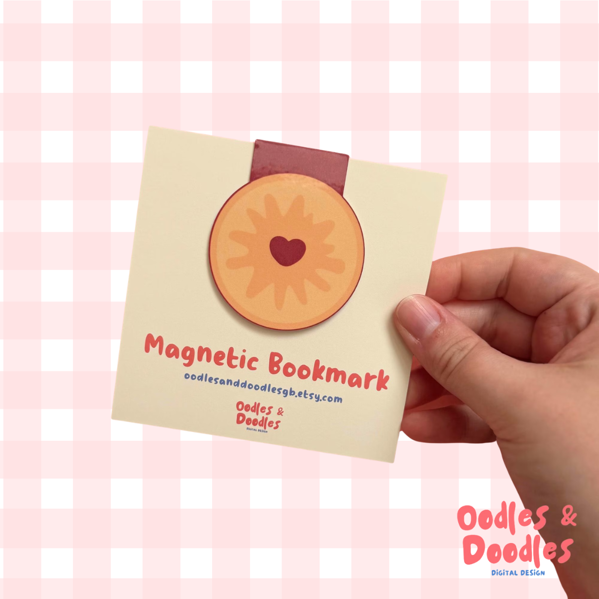 Jammie Dodger Biscuit Magnetic Bookmark: Bookworm Gift