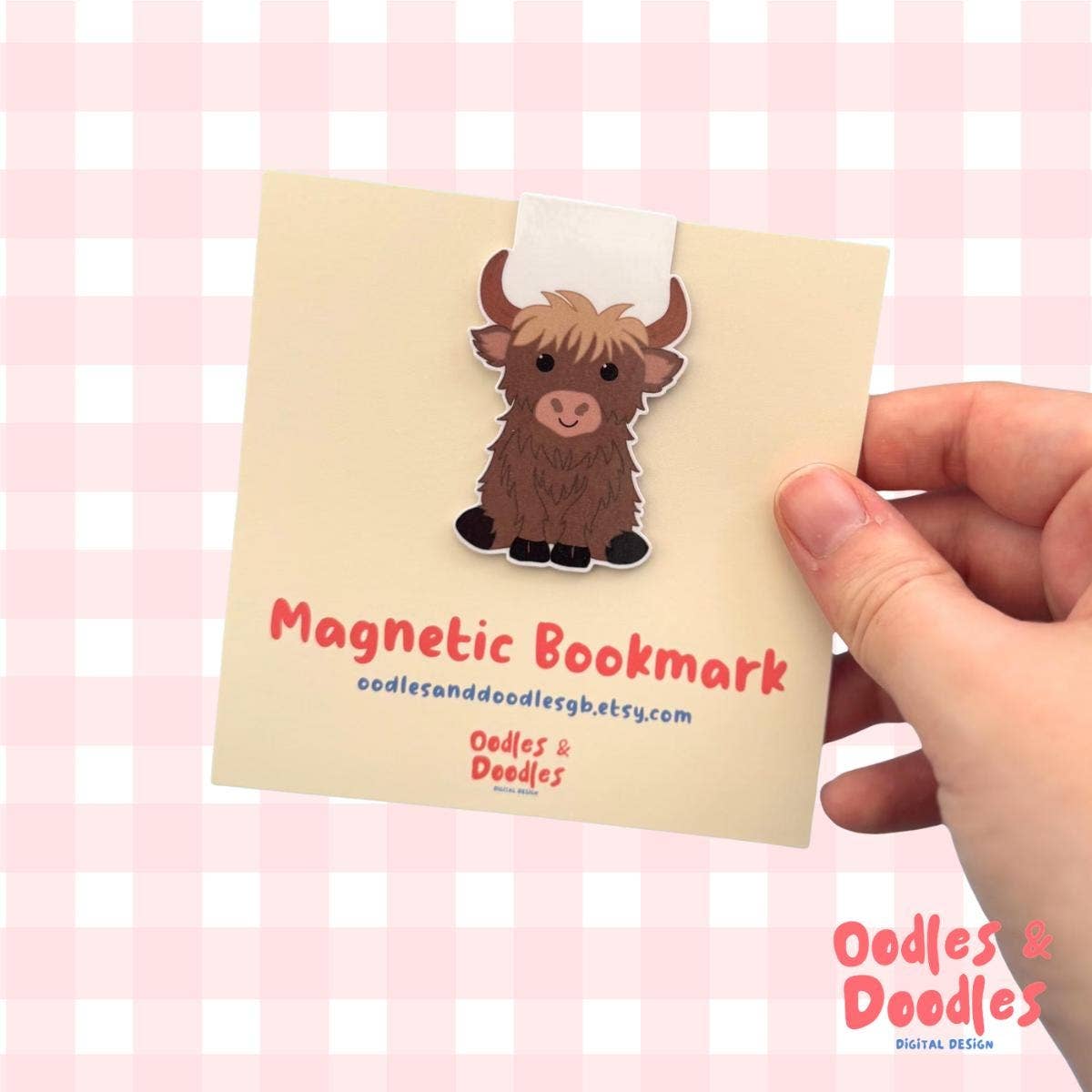 Highland Cow Magnetic Bookmark | Book Lover Gift