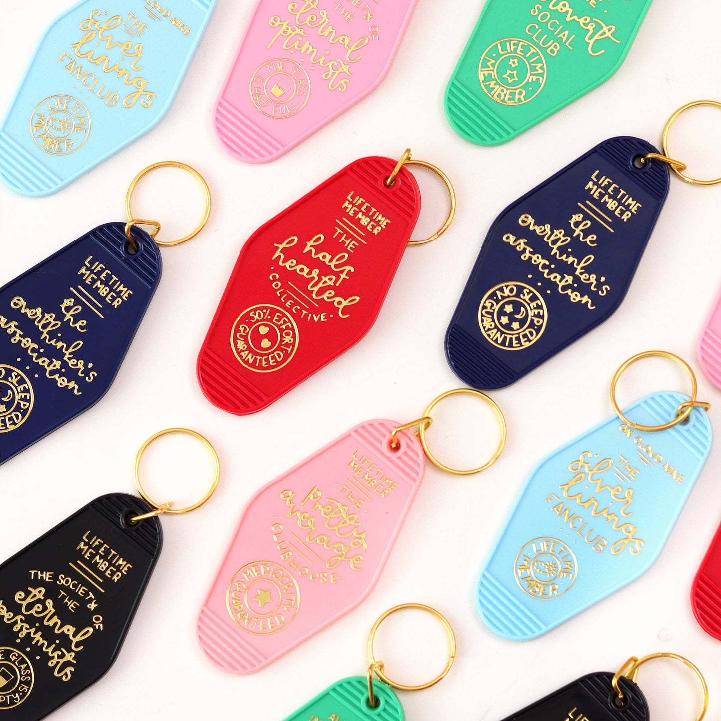 Keyring - half hearted collective - red