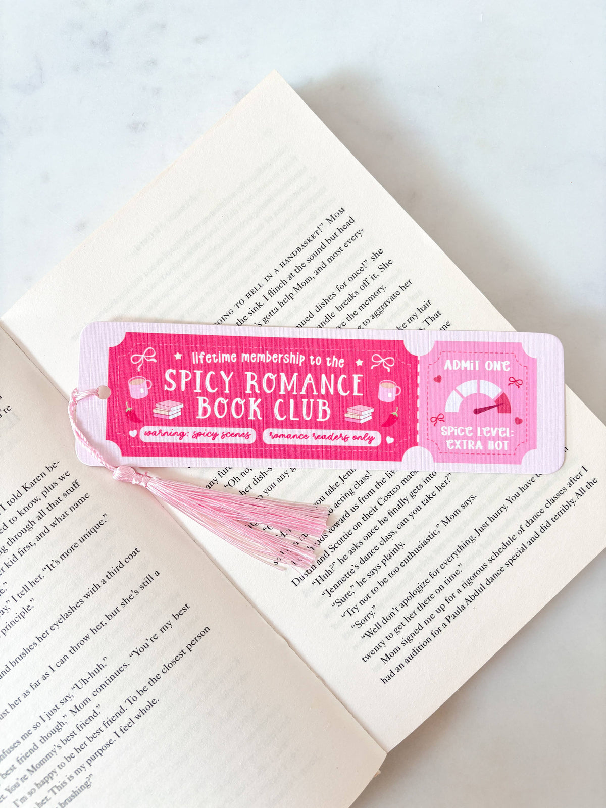 Spicy Romance Book Club Ticket Bookmark