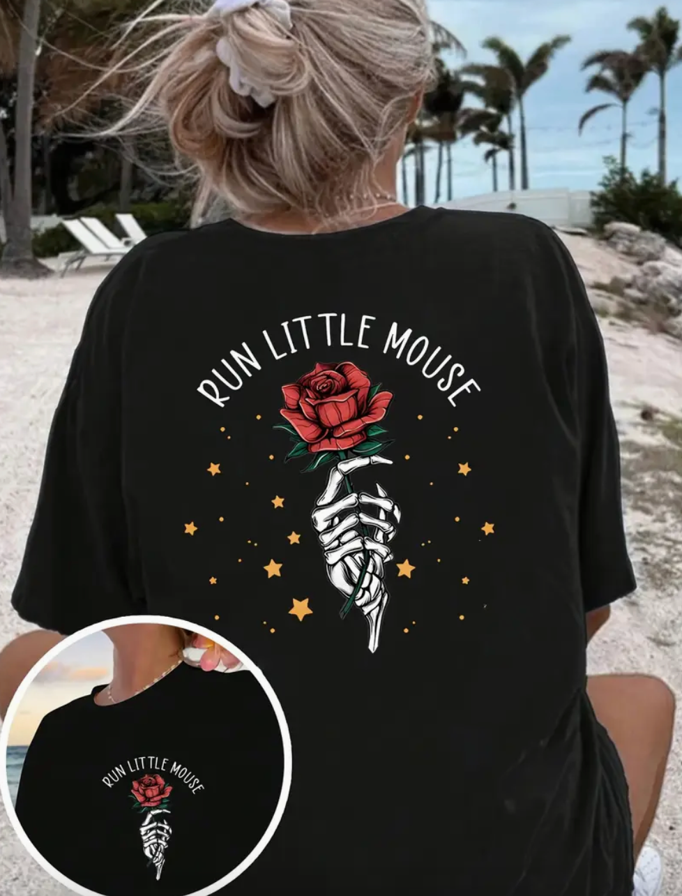 Run Little Mouse - Black T-Shirt