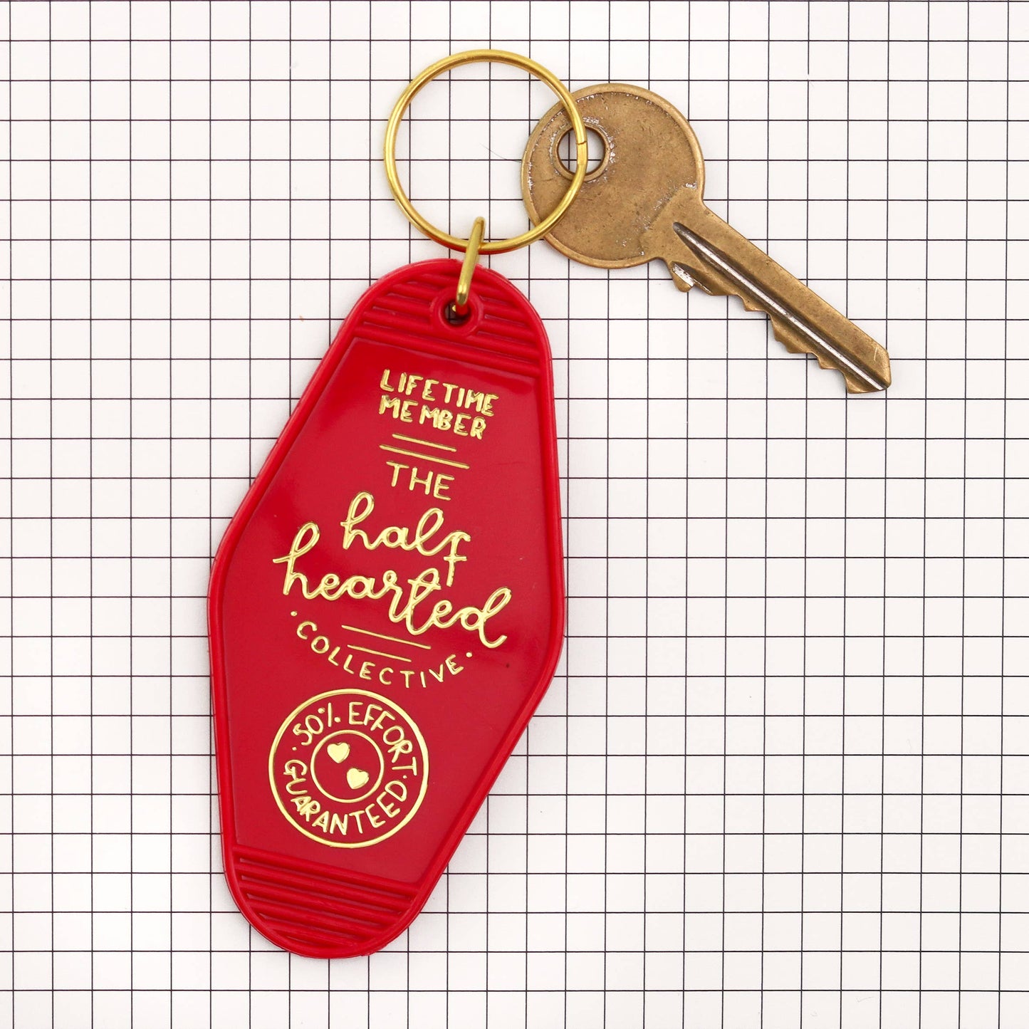 Keyring - half hearted collective - red