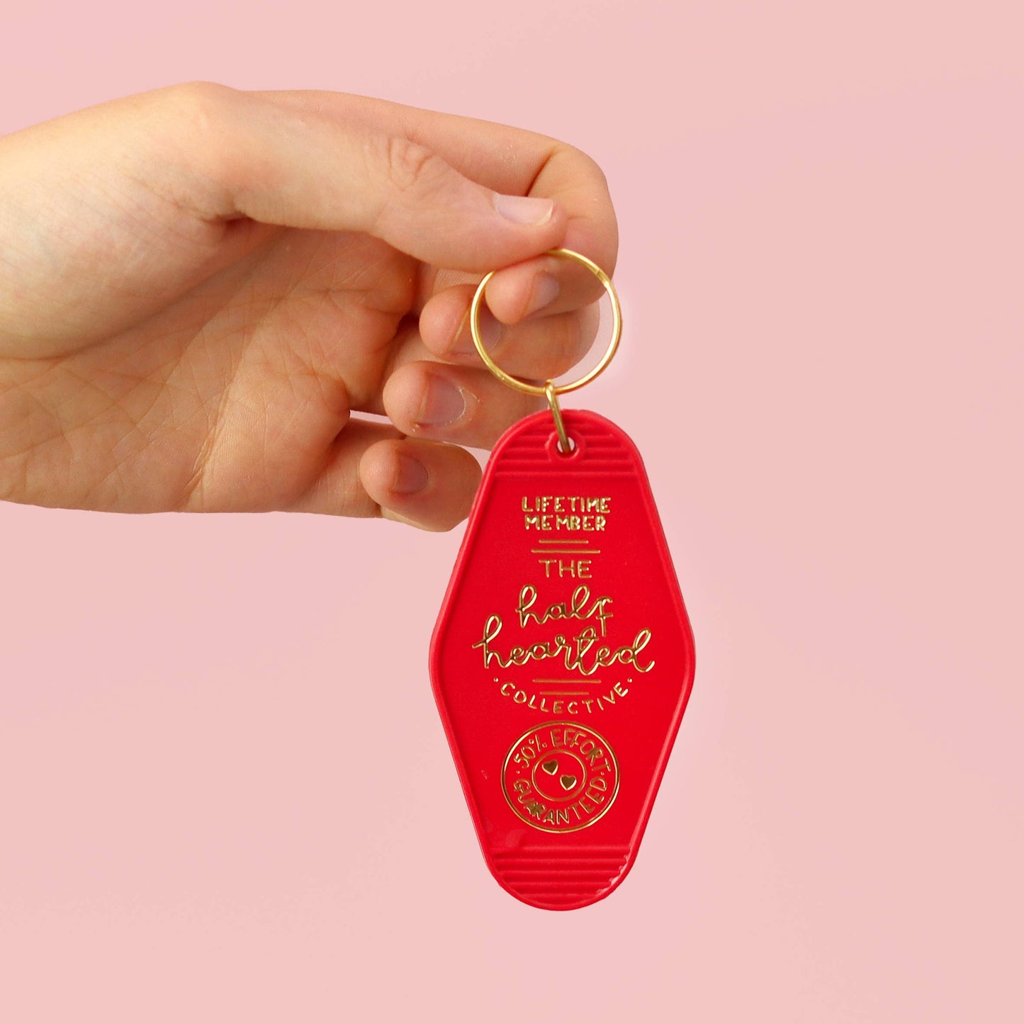 Keyring - half hearted collective - red