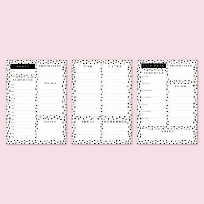 Now and Later A5 Notepad Planner Dalmatian Print