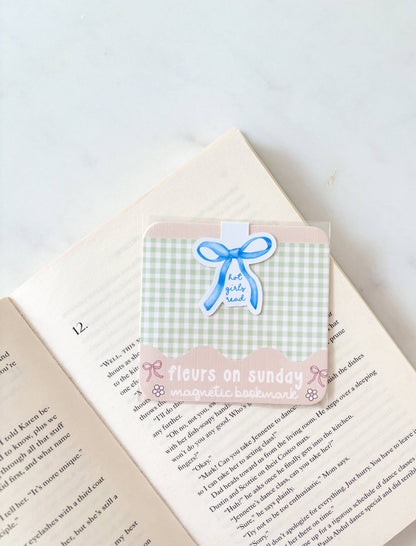 Hot Girls Read Coquette Bow Magnetic Bookmark