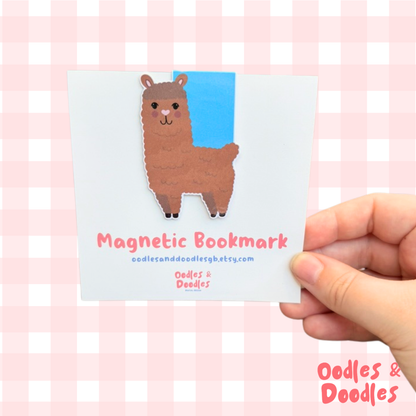 Brown Alpaca Magnetic Bookmark | Gift for Bookworms