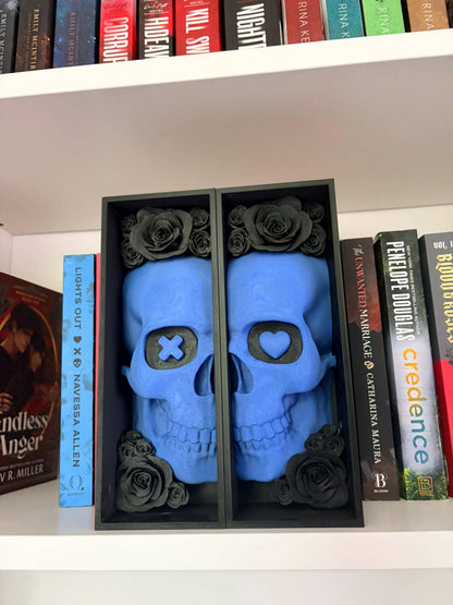 Dark Romance Skull Book Nook Gothic Bookend Decor
