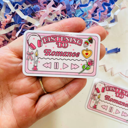Listening to Romance Die Cut sticker