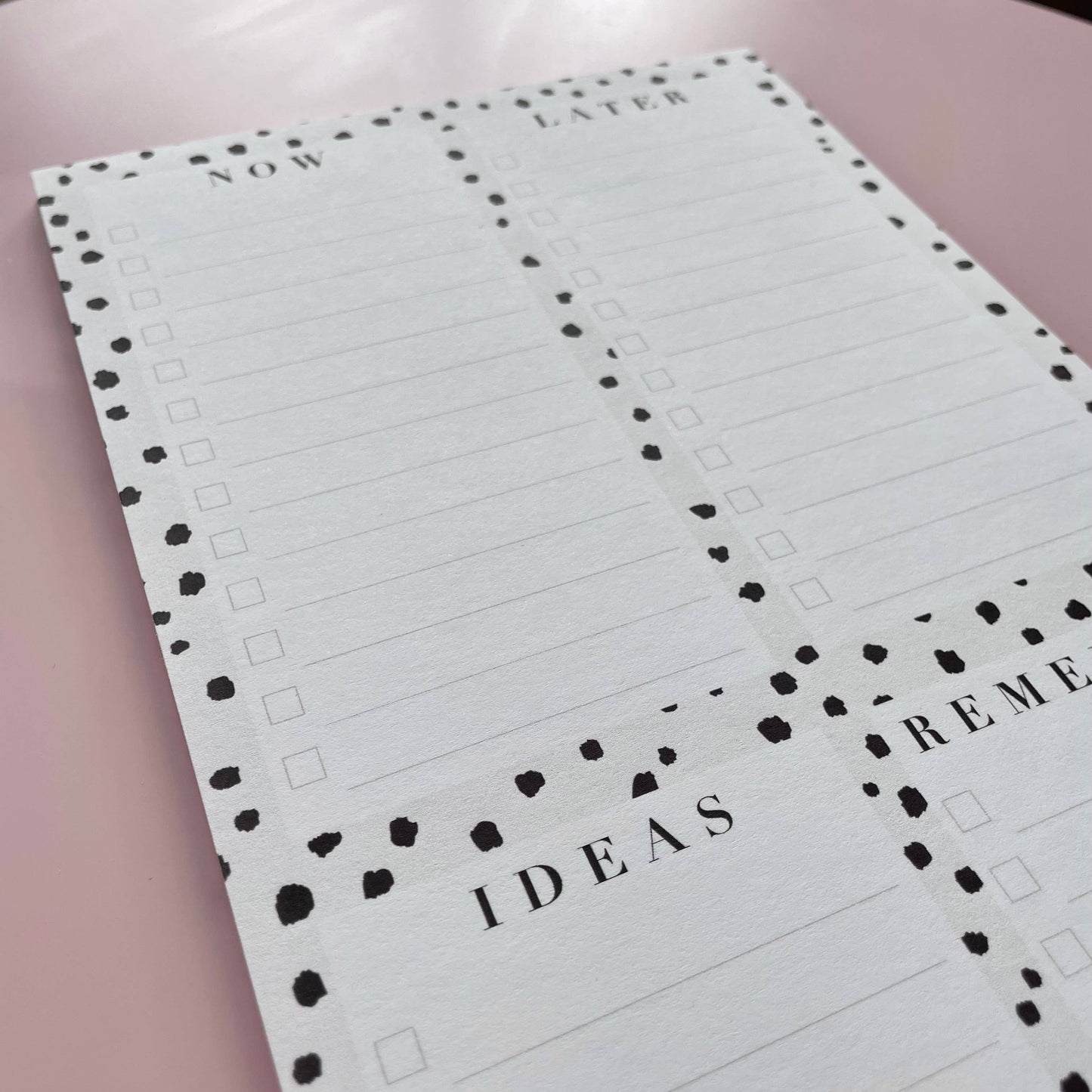 Now and Later A5 Notepad Planner Dalmatian Print