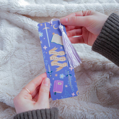 Probably Reading Fantasy Bookmark with Tassel