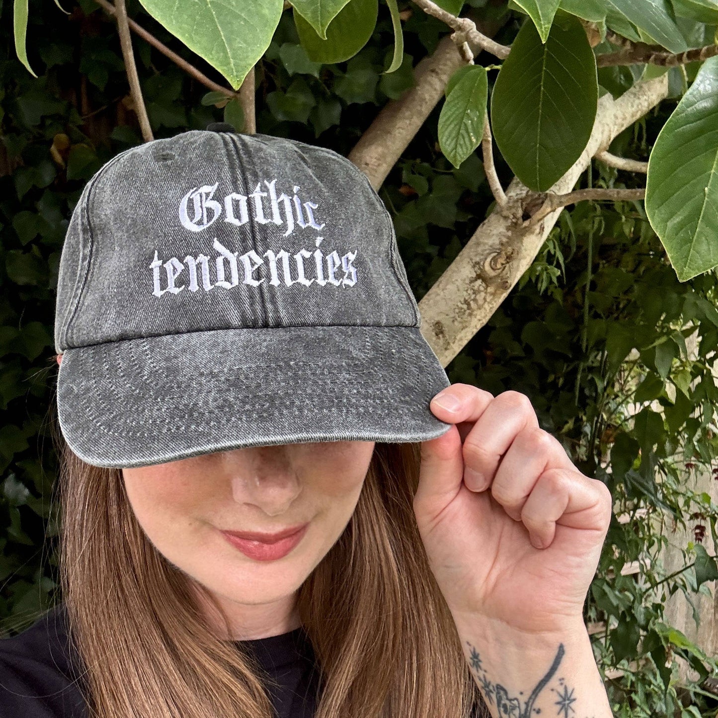 Gothic Tendencies Embroidered Hat – Vintage Black Cap