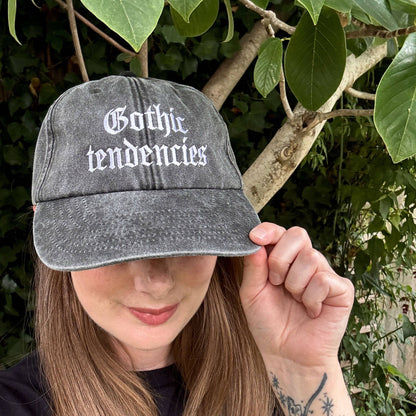 Gothic Tendencies Embroidered Hat – Vintage Black Cap