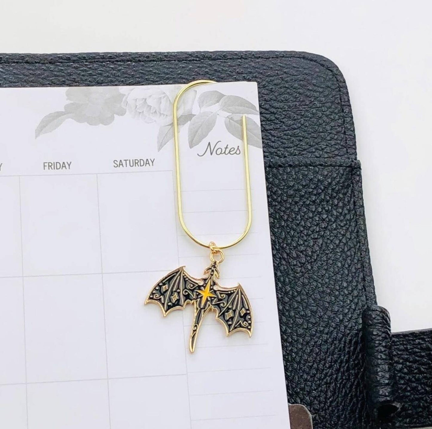 Dragon Charm Book Paperclip, Fantasy Bookish Notebook Clip
