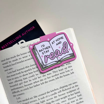 I’d Rather Stay At Home And Read Magnetic Bookmark Reading