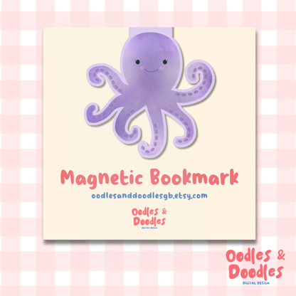 Purple Octopus Magnetic Bookmark | Under-The-Sea Page Marker