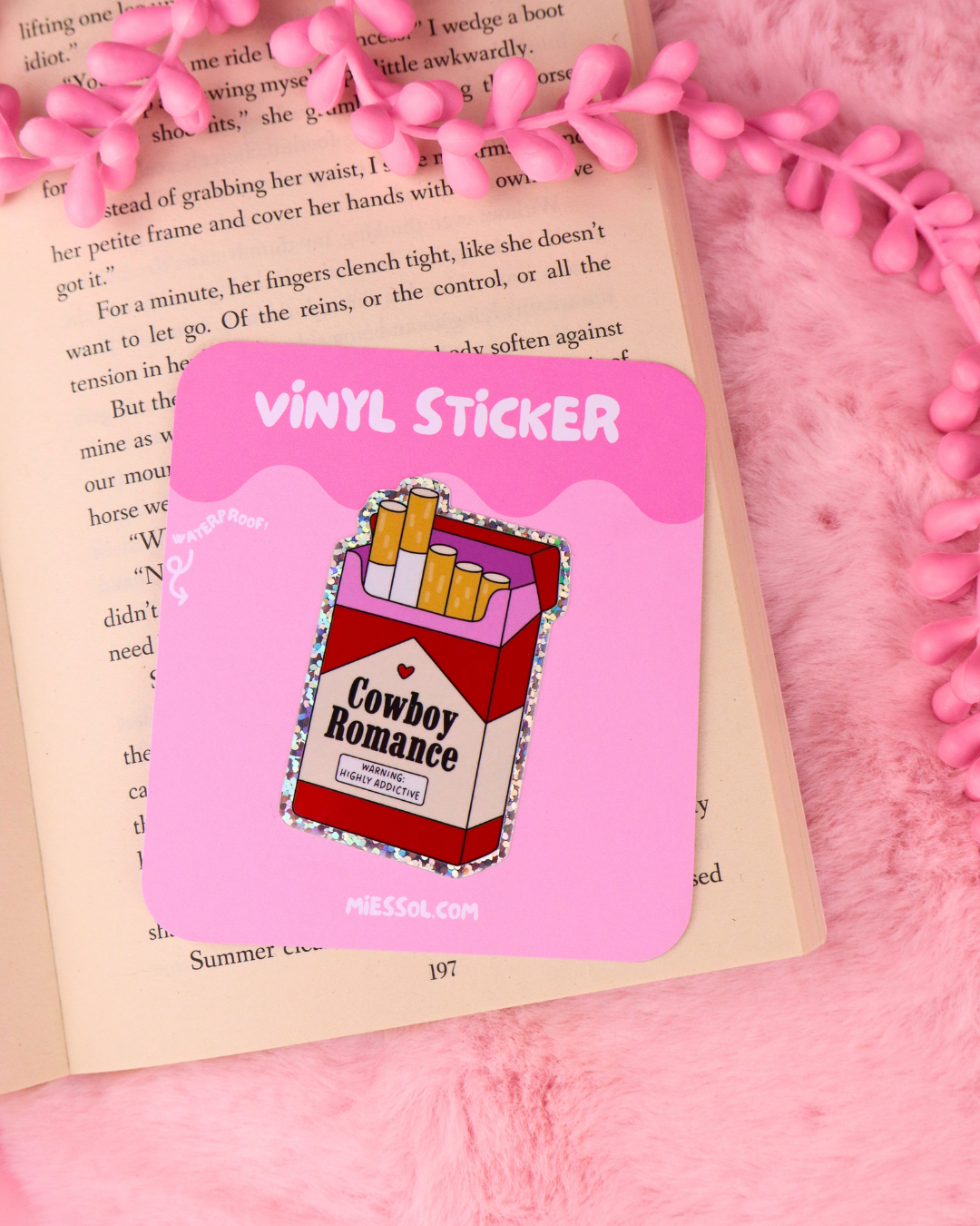 Cowboy Romance Ciggs Romance Vinyl  Bookish Sticker