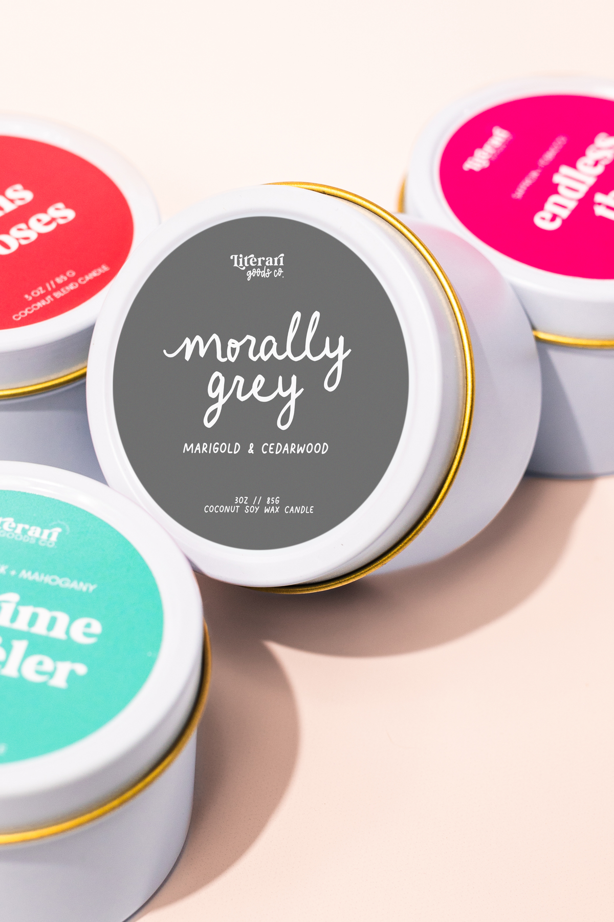 Morally Gray - 3 oz Candle Tin - Bookish Gift for Readers | Literari