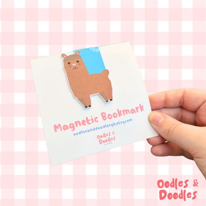 Brown Alpaca Magnetic Bookmark | Gift for Bookworms