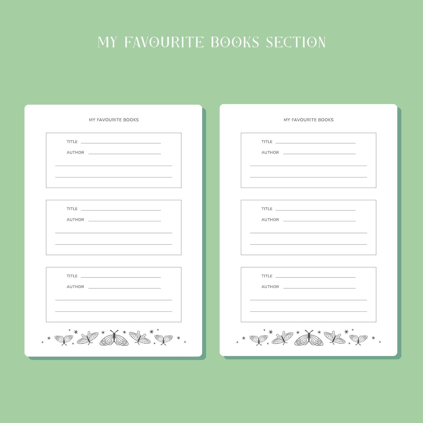 Whimsical Reading Journal – Literary 50 Book Review Notebook