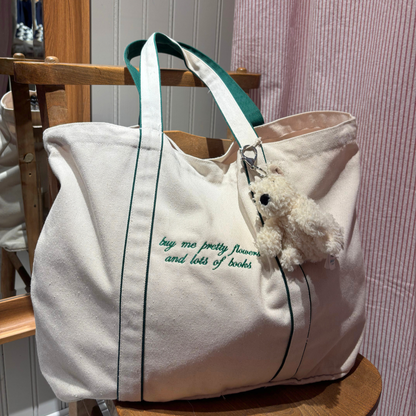 Pretty Flowers & Books Tote