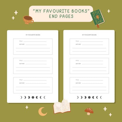 Reading Journal Fantasy Forest, 50 Page Book Review Notebook