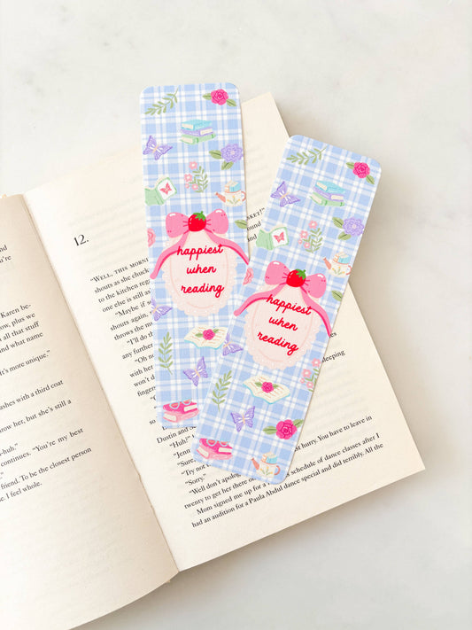 Happiest When Reading Cottagecore Bookmark