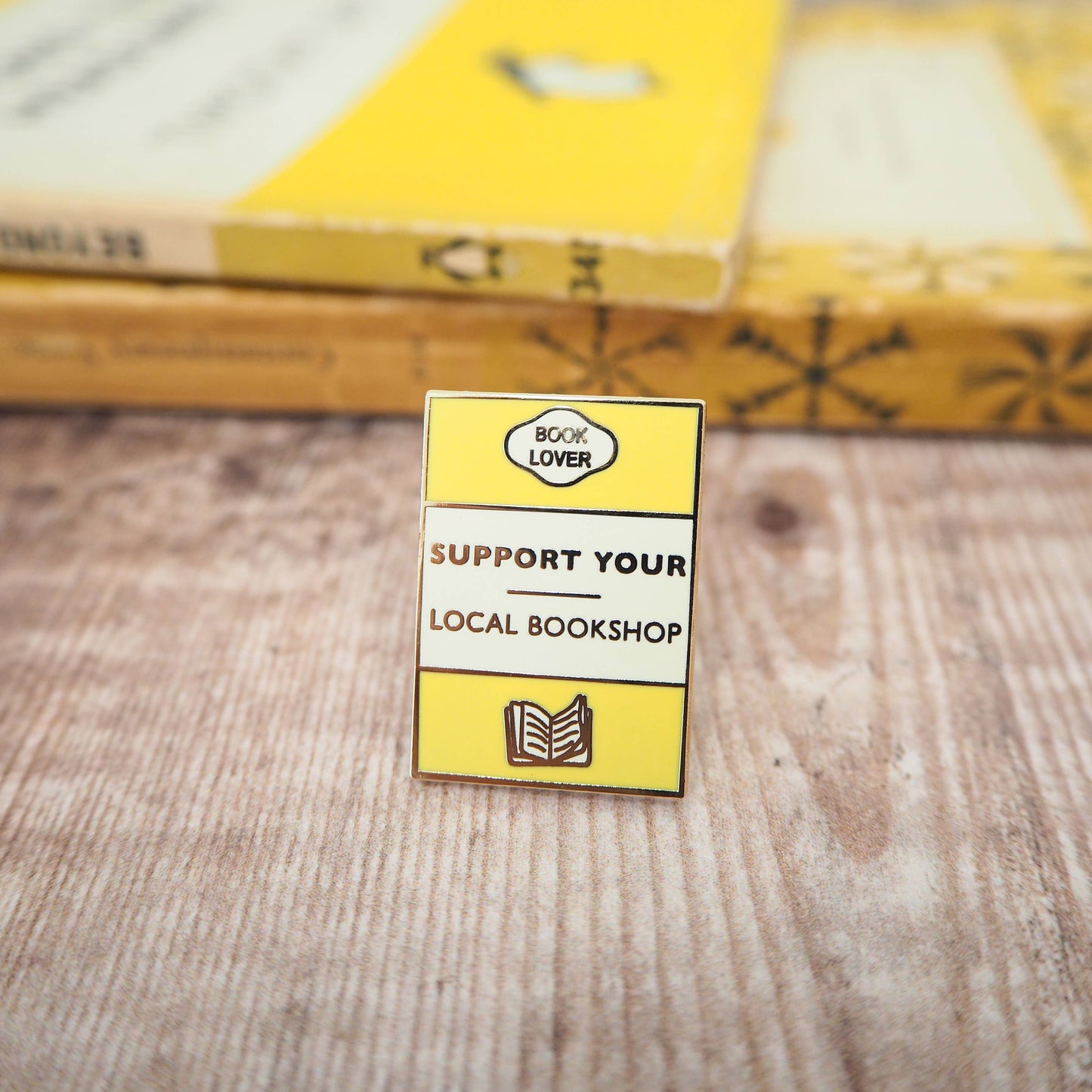 'Support Your Local Bookshop' Book Lover Enamel Pin Badge