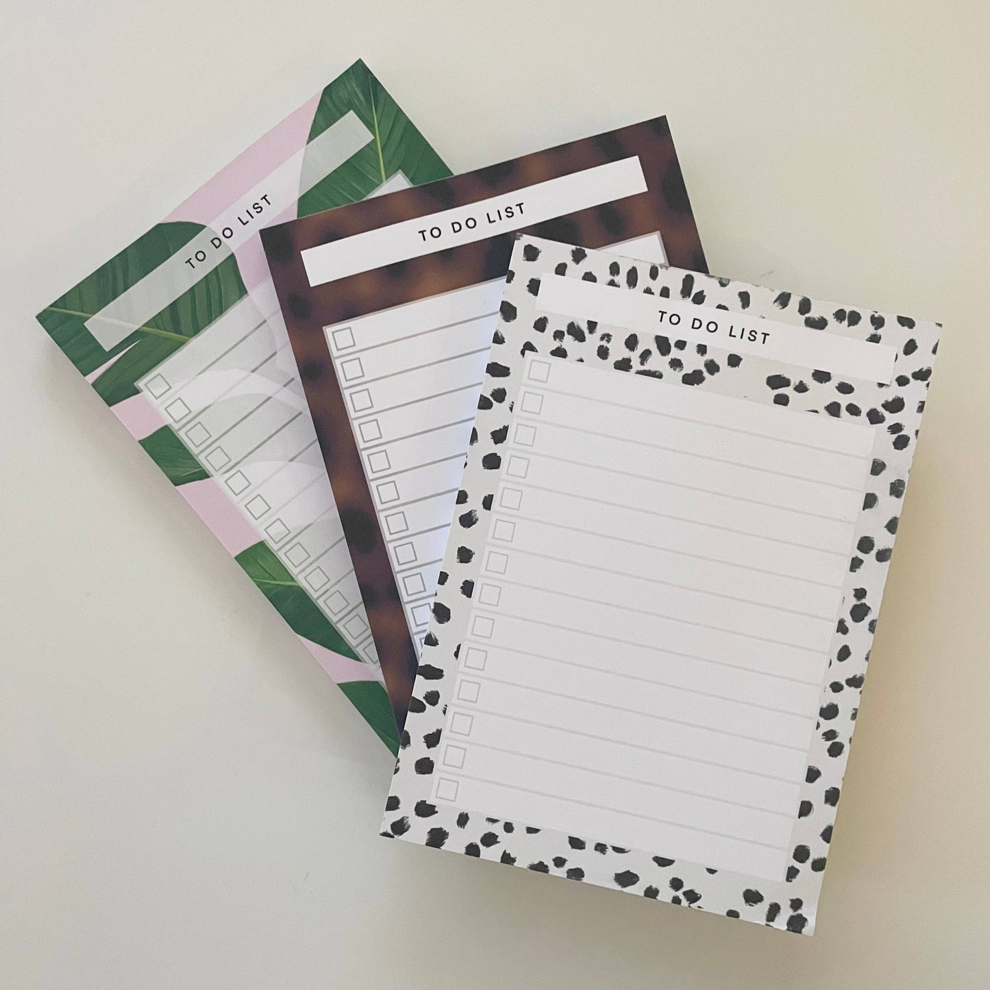 To Do List A6 Pink Green Leaf Notepad Planner Stationery