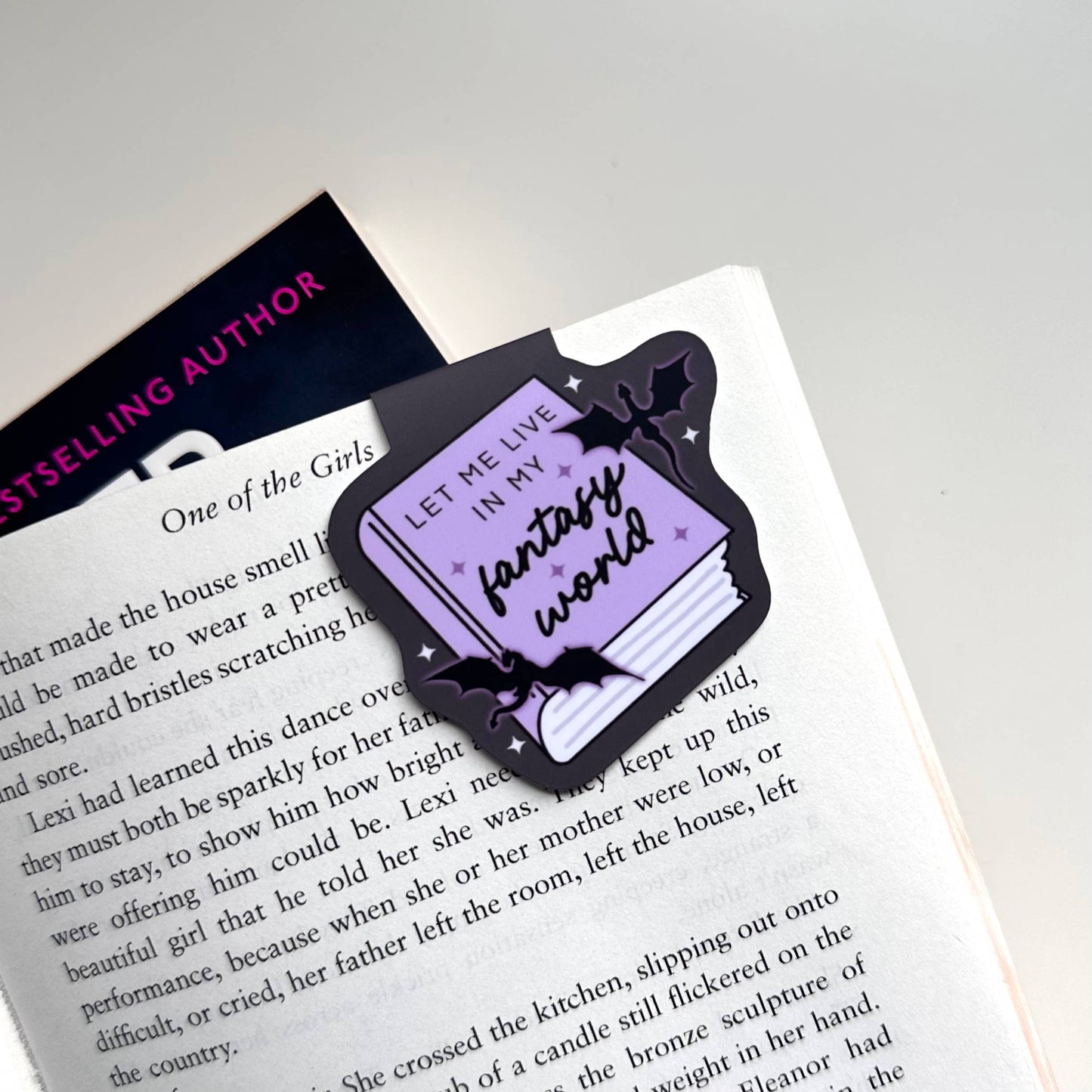Let Me Live In My Fantasy World Magnetic Bookmark Dragons