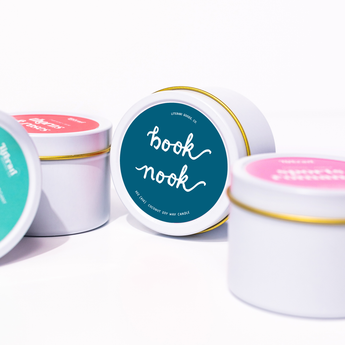 Book Nook Cozy Travel Candle Tin - Bookish Gift for Readers | Literari