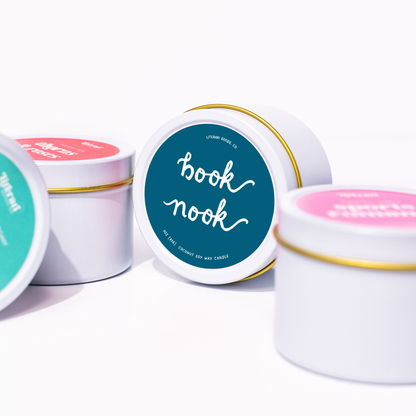 Book Nook Cozy Travel Candle Tin - Bookish Gift for Readers | Literari