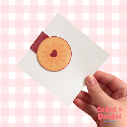Jammie Dodger Biscuit Magnetic Bookmark: Bookworm Gift