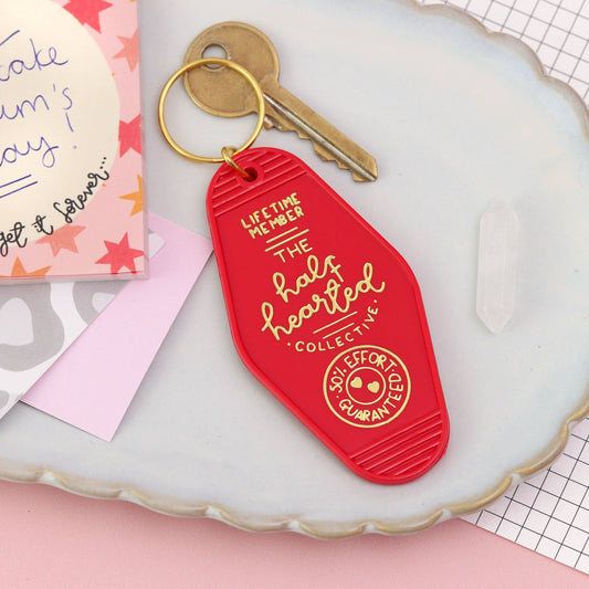 Keyring - half hearted collective - red