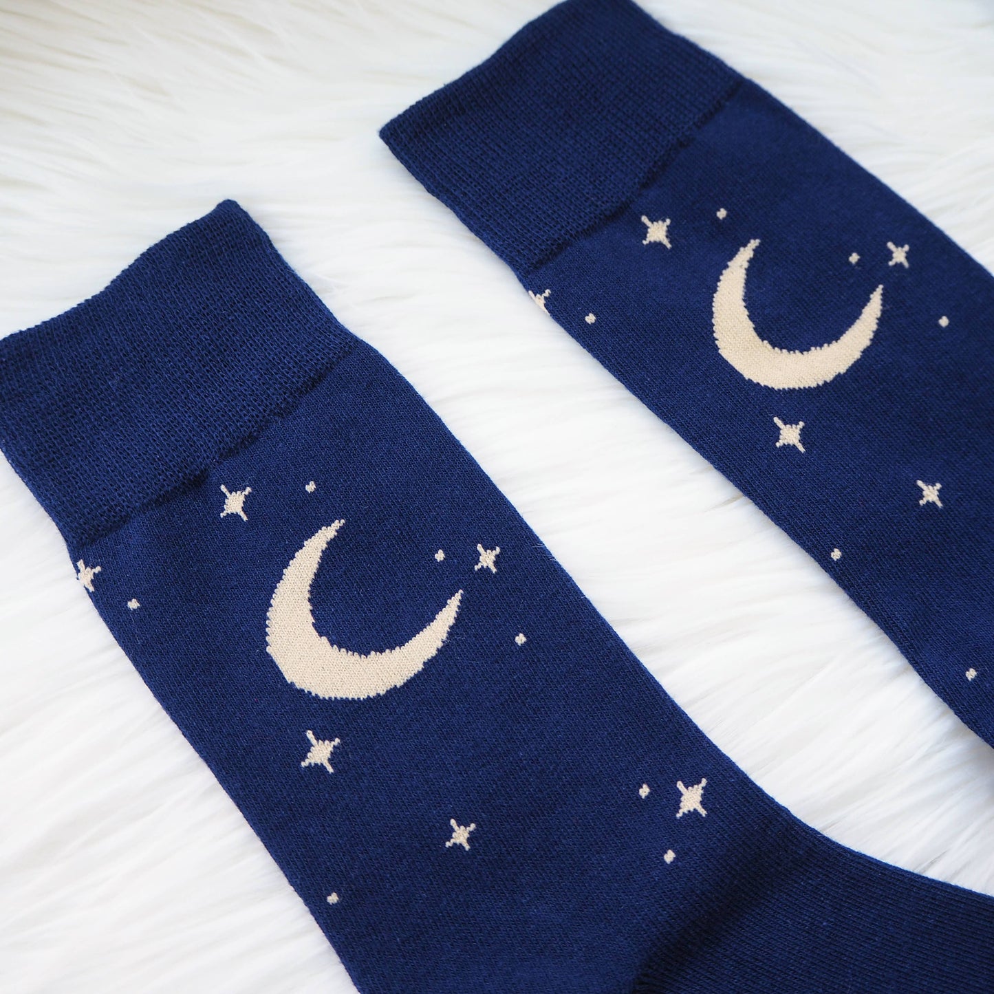Midnight Readers Club Book Lover Blue Cotton Socks Moon Star