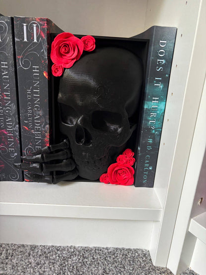 Skull & Roses 3D Printed Gothic Book Nook Decor