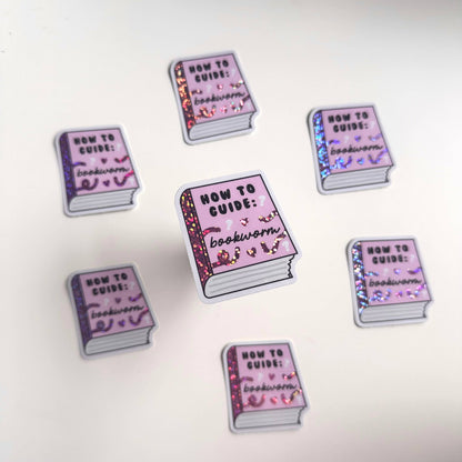 Holographic Sticker | Bookworm Guide Reading Book Kindle
