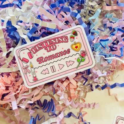Listening to Romance Die Cut sticker