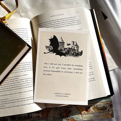 Fourth Wing Basgiath War College 5x7 Art Print Bookish Gift