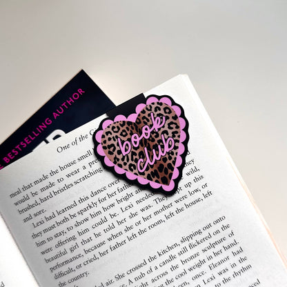 Leopard Book Club Heart Magnetic Bookmark Reading Gift