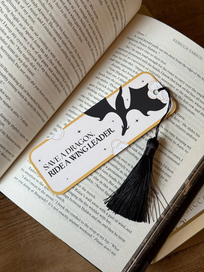 Fourth Wing Save a Dragon, Ride a Wingleader Bookmark