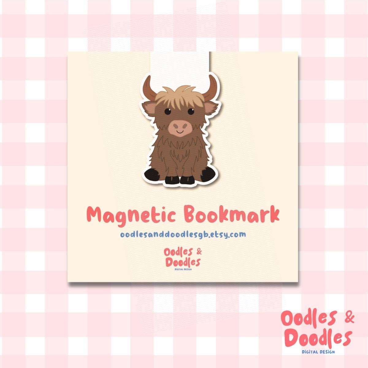 Highland Cow Magnetic Bookmark | Book Lover Gift