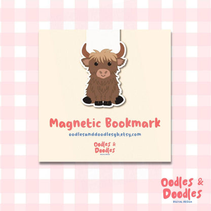 Highland Cow Magnetic Bookmark | Book Lover Gift