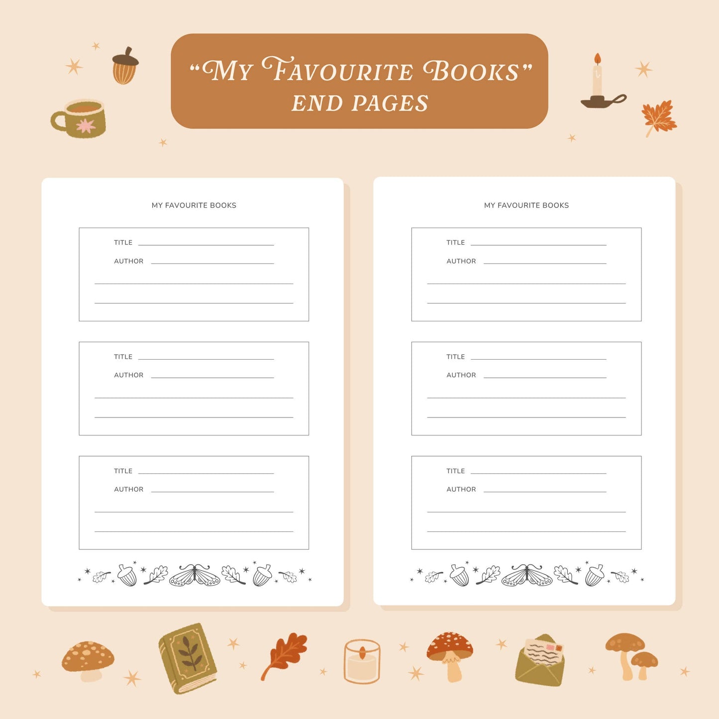 Cosy Season Reading Journal – 50 Book Review Notebook
