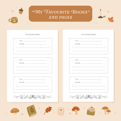 Cosy Season Reading Journal – 50 Book Review Notebook