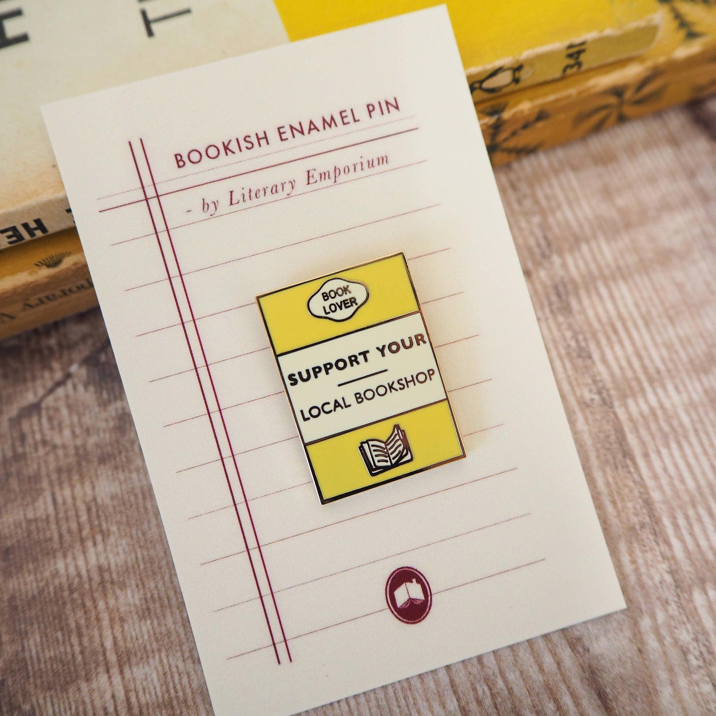 'Support Your Local Bookshop' Book Lover Enamel Pin Badge
