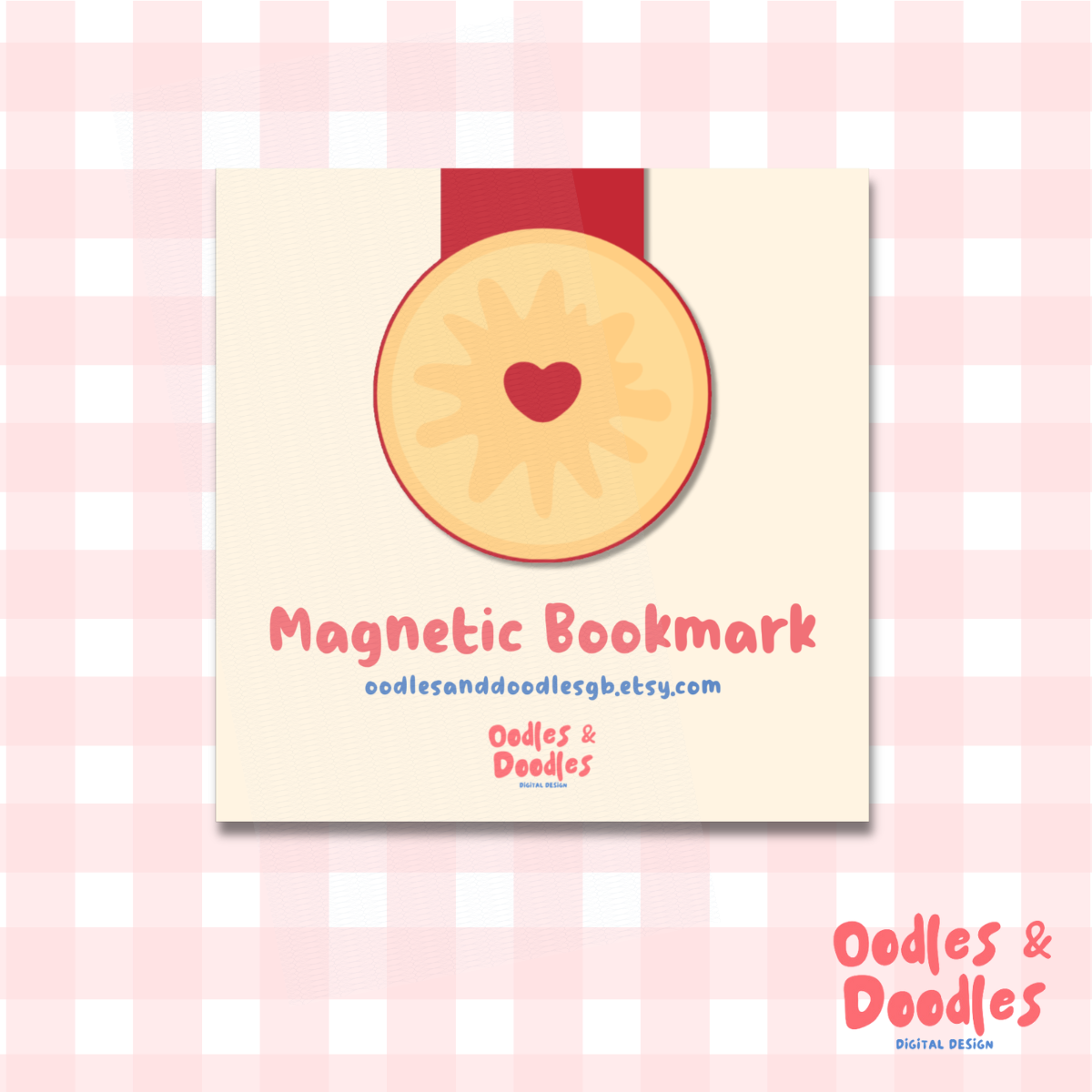 Jammie Dodger Biscuit Magnetic Bookmark: Bookworm Gift