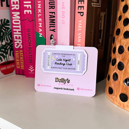 Late Night Reading Ticket Magnetic Bookmark Reading Gift