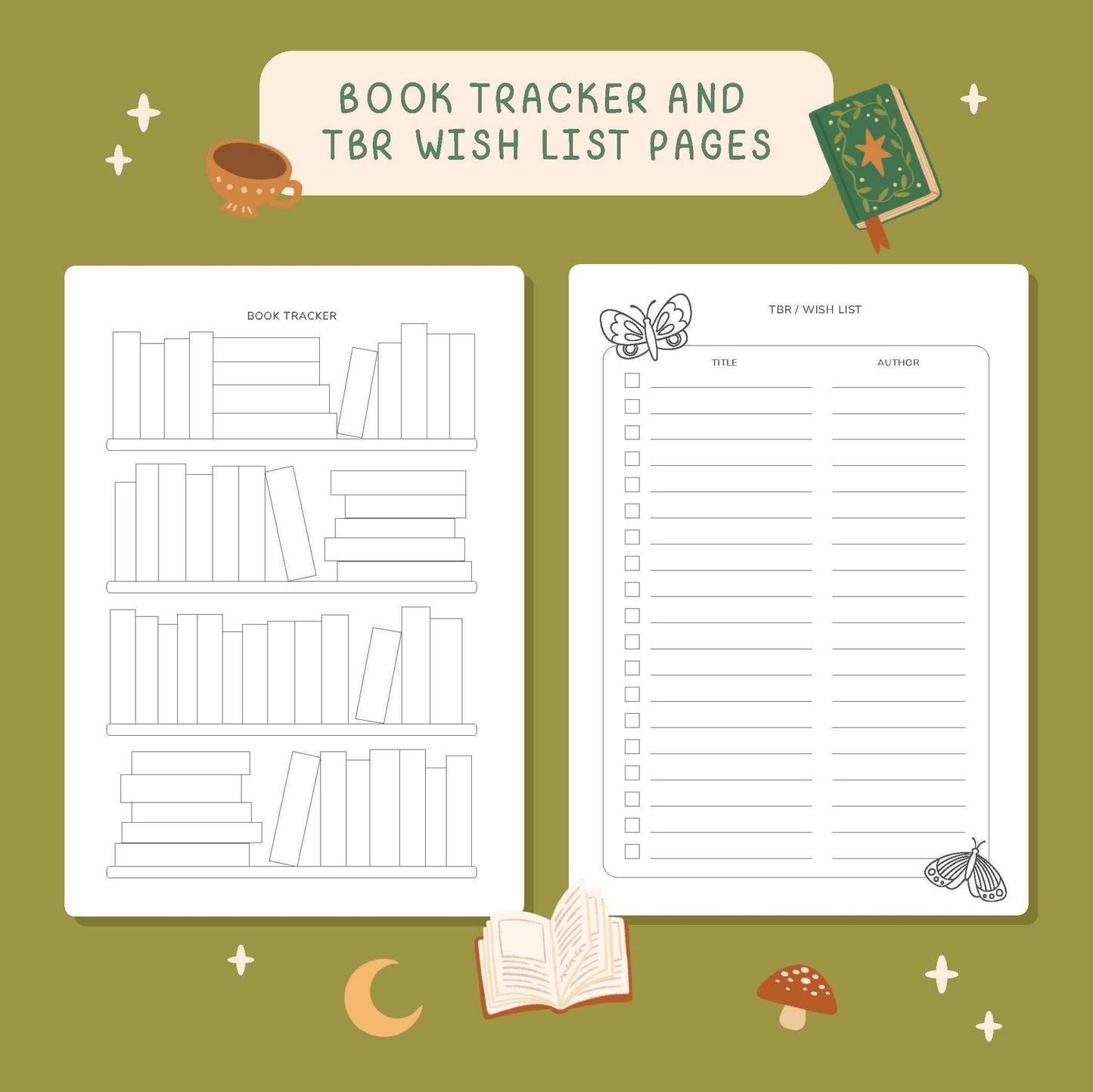 Reading Journal Fantasy Forest, 50 Page Book Review Notebook