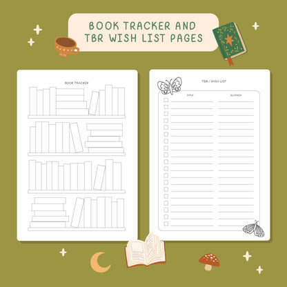 Reading Journal Fantasy Forest, 50 Page Book Review Notebook