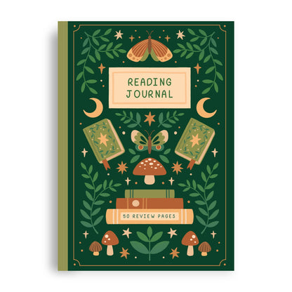 Reading Journal Fantasy Forest, 50 Page Book Review Notebook